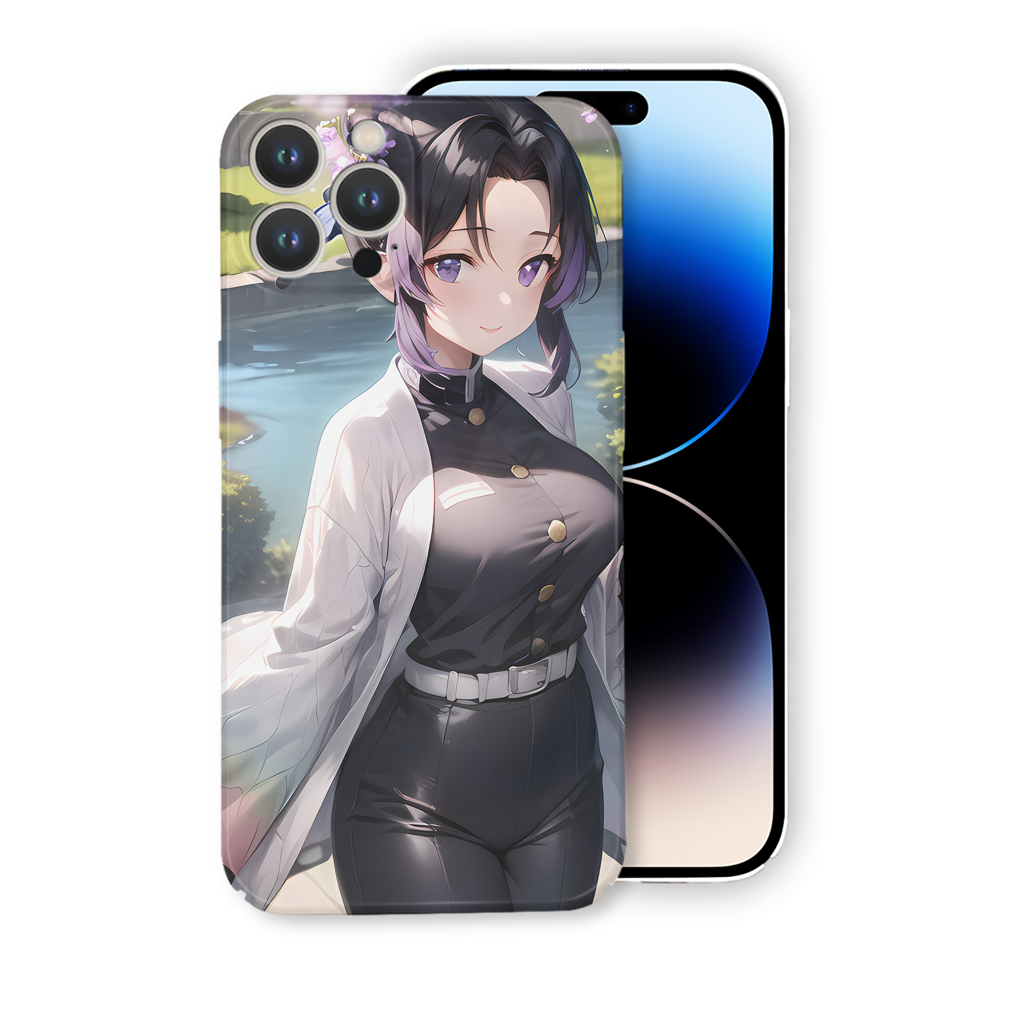 （画像用） 鬼滅の刃（きめつのやいば）蟲柱-胡蝶 しのぶ／こちょう しのぶ Kochou Shinobu 【iPhone 14シリーズ対応】ハードケース